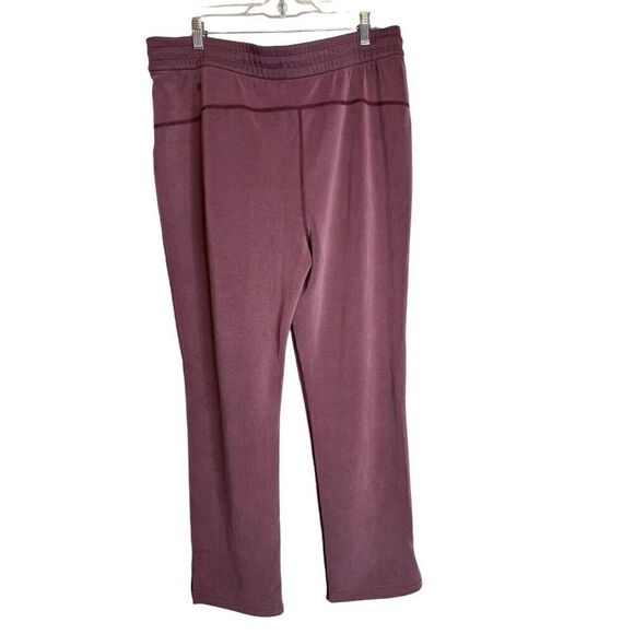 Lululemon Brushed Softstreme Split-Hem High-Rise Pant Red Merlot Size 14 - Picture 3 of 5